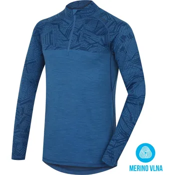 Husky Merino termoprádlo Pánský rolák se zipem ke krku XXL, tm. modrá