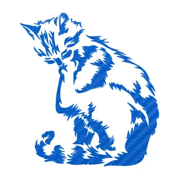 Samolepící dekorace SAMOLEPKA Kočka 032 levá (57 - 3D karbon modrý) NA AUTO, NÁLEPKA, FÓLIE, POLEP, TUNING, VLASTNÍ TEXT, TISK, AUTOSAMOLEPKY.cz, POLEPY, OBRÁZEK, LOGO, SAMOLEPKY