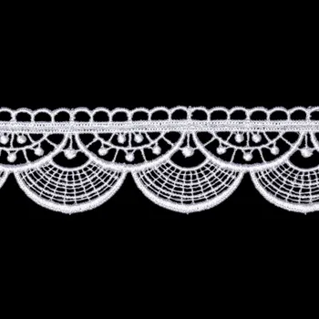 Krajka Tegatex Polyesterová krajka metráž - Obloučky bílé 5 cm