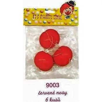 Karnevalový doplněk Červený nos, 6 ks.nos klaun,