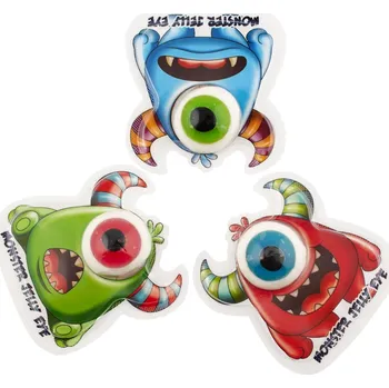 Bonbon Želé OKO - MONSTER JELLY EYE 7 g (blistr) - 1 ks (želé oko balené v blistru / s motivem příšerky)
