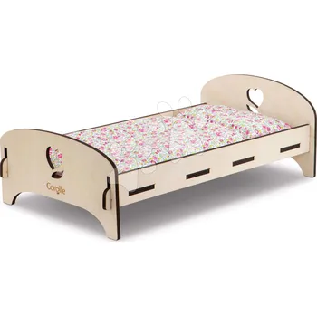 Doplněk pro panenku Dřevěná postýlka Wooden Bed Floral Corolle pro 30–36 cm panenku