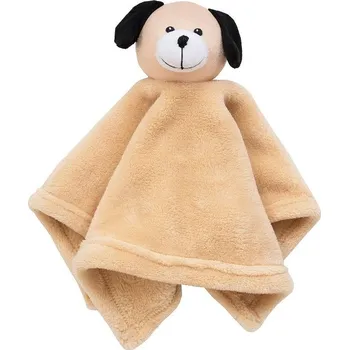 plyšák SCANquilt dětský muchláček ANIMAL pejsek béžová 36 x 36 cm