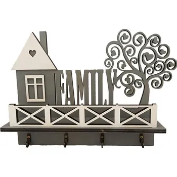 Věšák Falixen - Věšák na klíče šedý "Family"/strom/