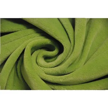 Galanterie Kojenecký plyš, hráškově zelená, látky, metráž