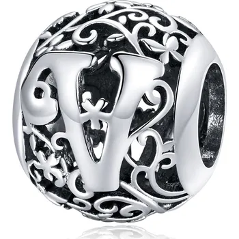 Přívěsek Elenys stříbrný přívěsek Dekorativní písmeno V