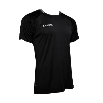 Pánské tričko Salming triko Core 22 Match Tee JR Black/Asphalt vel. 128