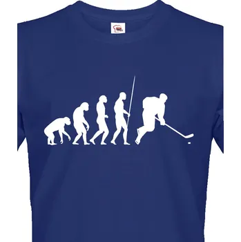 Pánské tričko Pánske tričko Evoluce hokej, Barva Modrá, Velikost M, Canvas Pánské tričko s krátkým rukávem Bezvatriko.cz 0990 - 1x bile je
