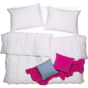 Povlečení SCANquilt povlečení KLASIK kytičky růžovozelená 140 x 200/70 x 90 cm