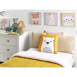 Dětský polštář s oranžovým textilním medvídkem, polštář s výplní měkké dětské hračky Beliani