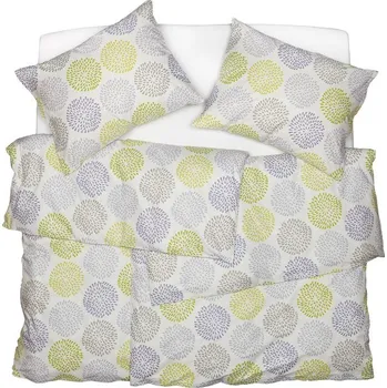 Povlečení SCANquilt povlečení KLASIK cínie bílofialovozelená 140 x 200/70 x 90 cm