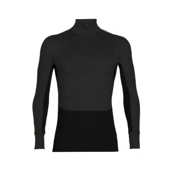 Pánské oblečení Icebreaker 260 ZoneKnit LS Half Zip Men JET HTHR/BLACK/METRO HTHR/CB černá S