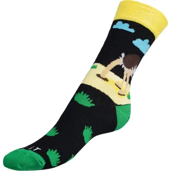 Dámské ponožky Bellatex Ponožky Pštros černá, žlutá, zelená vel. 35-38
