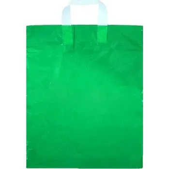 Nákupní taška Taška LDPE 38x46+4 cm s držadlem, s uchem, ZELENÁ 1ks