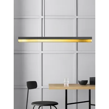 Lineární svítidlo Gant C2 4000K, d. 92cm, mosaz Barva el. vedení: Grafitová šedá, Povrch - materiál: Tmavý beton, Délka kabelu: 1,8 m