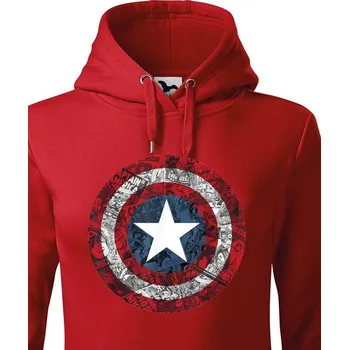 Dámská mikina Dámská mikina Štít Kapitán Amerika, Barva Červená, Velikost L, Canvas Dámská mikina Bezvatriko.cz 1652