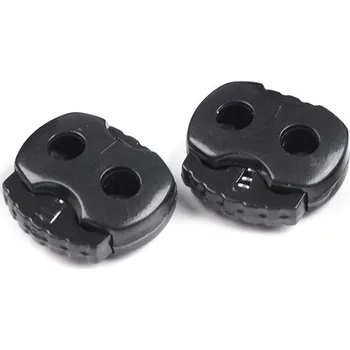 Knoflík Brzdičky s dvěma dírkami 5 mm barva černá