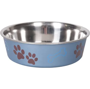 Miska pro psa Karlie Miska nerezová s plastovým opláštěním metalická modrá 17,5cm 800ml
