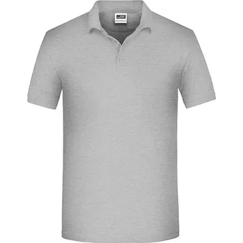 Pánské tričko James&amp;Nicholson Pánská polokošile JN874 Grey Heather 4XL