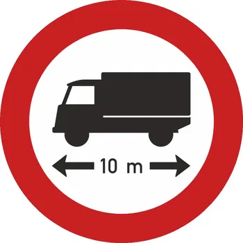 Dopravní značení Dopravní značka B17, Zákaz vjezdu vozidel nebo souprav vozidel, jejichž délka přesahuje vyznačenou mez Dopravní značka 700 mm kruh