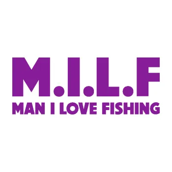 Polep vozidla SAMOLEPKA Milf nápis man i love fishing (14 - fialová) NA AUTO, NÁLEPKA, FÓLIE, POLEP, TUNING, VLASTNÍ TEXT, TISK, AUTOSAMOLEPKY.cz, POLEPY, OBRÁZEK, LOGO, SAMOLEPKY