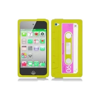 Pouzdro na mobilní telefon Silikonový obal iPhone 4 / 4S - KAZETA žlutá