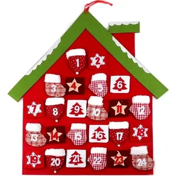 Vánoční dekorace Stoklasa Adventní kalendář domeček červený
