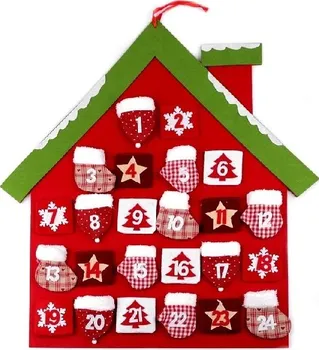 Vánoční dekorace Stoklasa Adventní kalendář domeček červený