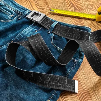 Žertovný předmět Vtipný pásek s krejčovským metrem – černý opasek