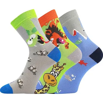 Podprsenka Dětské "trendy" ponožky Woodik Lonka CHLAPECKÉ 3páry Barva: MODRÁ, Velikost: 35-38 (23-25)