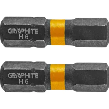 Bit Graphite Rázové bity HEX6 25mm 2ks