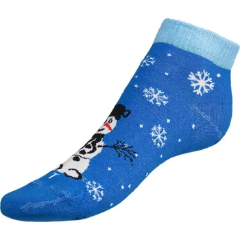 Dámské ponožky Bellatex Ponožky nízké Vánoce modrá,bílá vel. 35-38