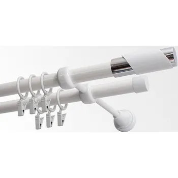 Garnýž Garnýž kovová 230 cm dvouřadá - dvojitá 19 Paris bílá