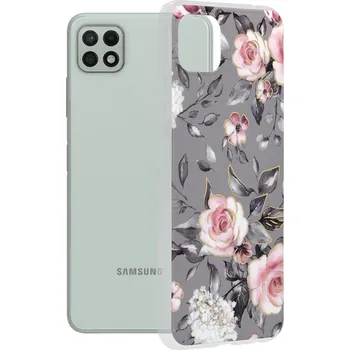 Pouzdro na mobilní telefon Kryt Samsung Galaxy A22 5G Techsuit - Marble Series - Bloom of Ruth Gray