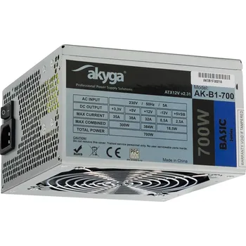 Počítač Akyga ATX Zdroj 700W Basic, ventilátor 12cm P8 5xSATA PCI-E AK-B1-700