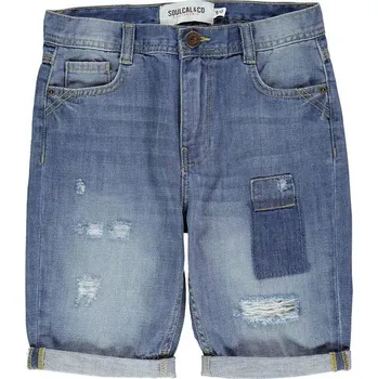 Chlapecké kraťasy dětské šortky, riflové kraťasy SOULCAL - BLUE (SoulCAl Patch Shorts Junior Boys)