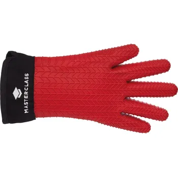 Chňapka Silikonová kuchyňská rukavice MasterClass, prstová červená