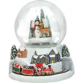 Vánoční dekorace BRANDANI 84090 svítící hrací skříňka a sněžítko 14 x 17 cm