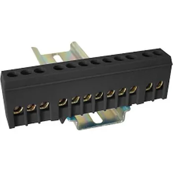 Můstek na neutrální a ochranné vodiče (N/PE), uzavřený, černý (Tracon NPE-ZBK)