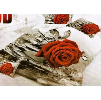 Povlečení Beilai 3-dílné 3D Povlečení Růže 11 Barva: Červená, rozměr: 140x200cm