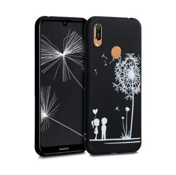 Pouzdro s designem chmýří pro Huawei Y6 (2019) - černá
