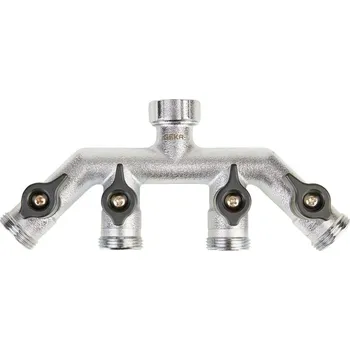 rozdělovač topení GEKA plus čtyřcestný rozdělovač s vnějšími závity