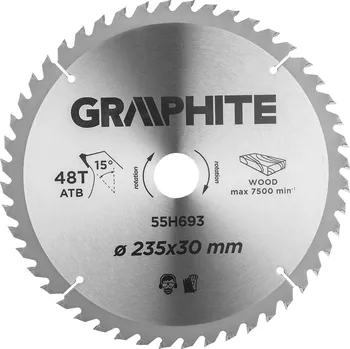 Pilový kotouč Graphite Pilové kotouče s HM hroty 235 x 30 mm, 48 zubů