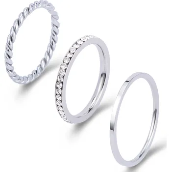 Prsten ORNAMENTI Set prstýnků Trio silver Velikost prstýnku: 12