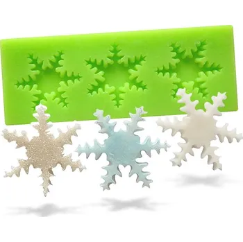 Jedlá dekorace na dort Silikonová formička tři vločky