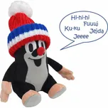 Moravská ústředna Krtek 20 cm mluvícÍ s kulichem 1+ Červený-trikolora