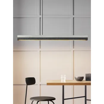 Lineární svítidlo Gant C3 2700K, d. 182cm, spálené dřevo Barva el. vedení: Bílá, Povrch - materiál: Světlý beton, Délka kabelu: 5 m