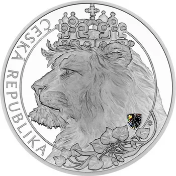 Stříbrná tří kilogramová investiční mince Český lev 2021 s hologramem proof