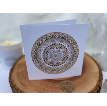 Mandalové přáníčko - Mandala HOJNOSTI 15cmx15cm