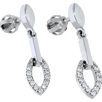 Náušnice Goldstore Hladké lesklé náušnice z bílého zlata Váha: 2.84 g